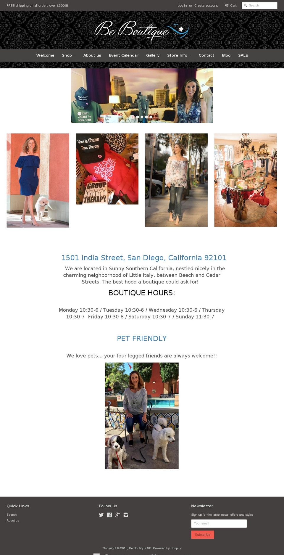 beboutiquesd.com — Shopify storefront screenshot