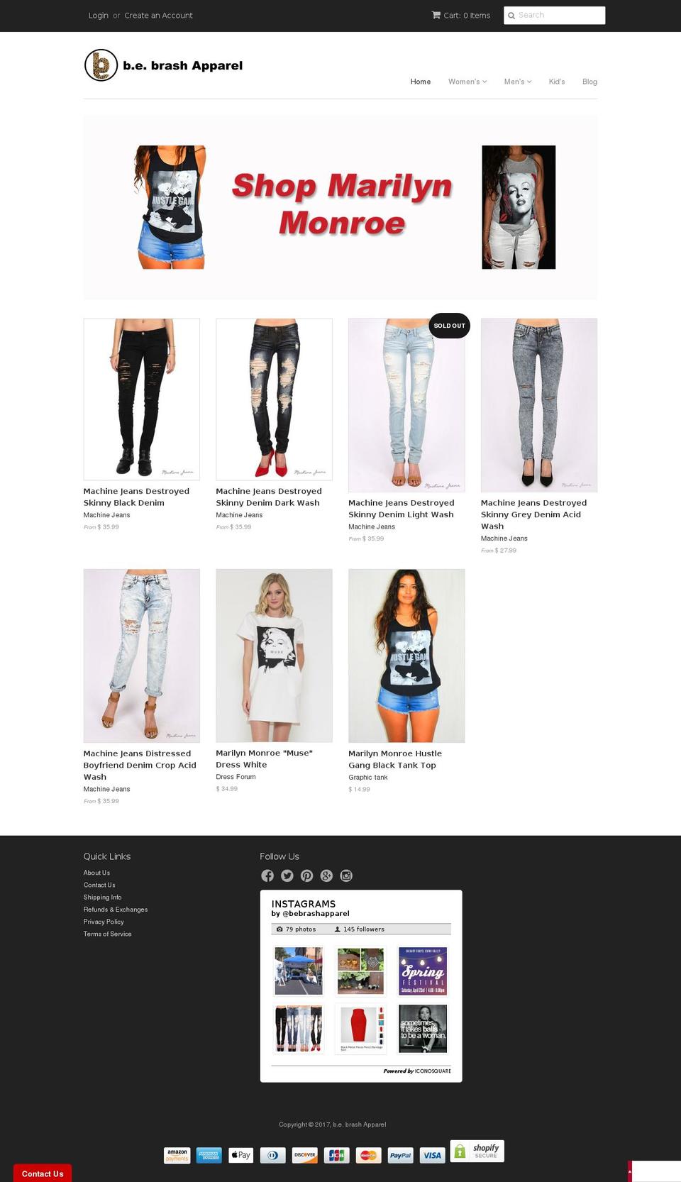 bebrashapparel.com shopify website screenshot