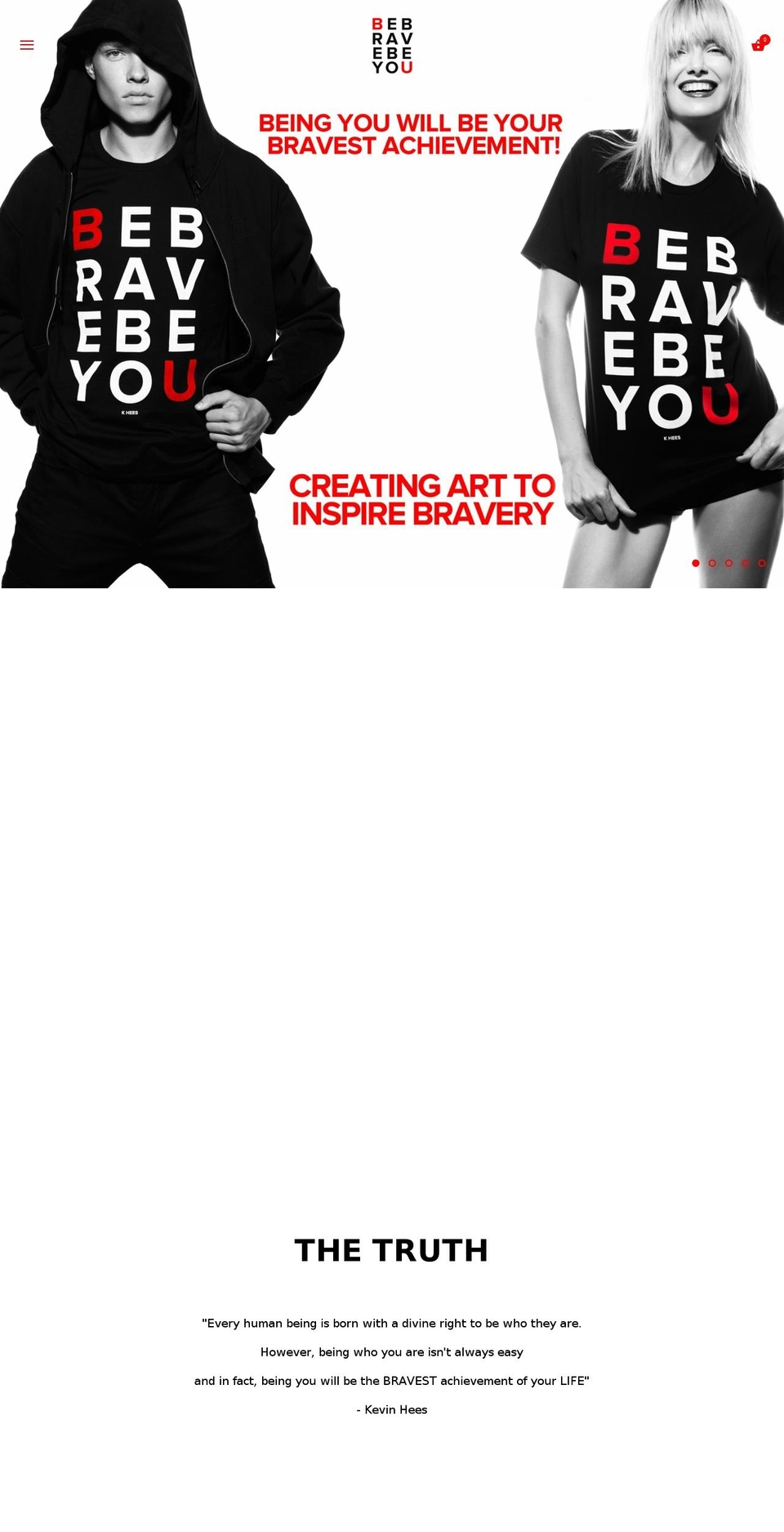 bebravebeyoucampaign.com — Shopify storefront screenshot