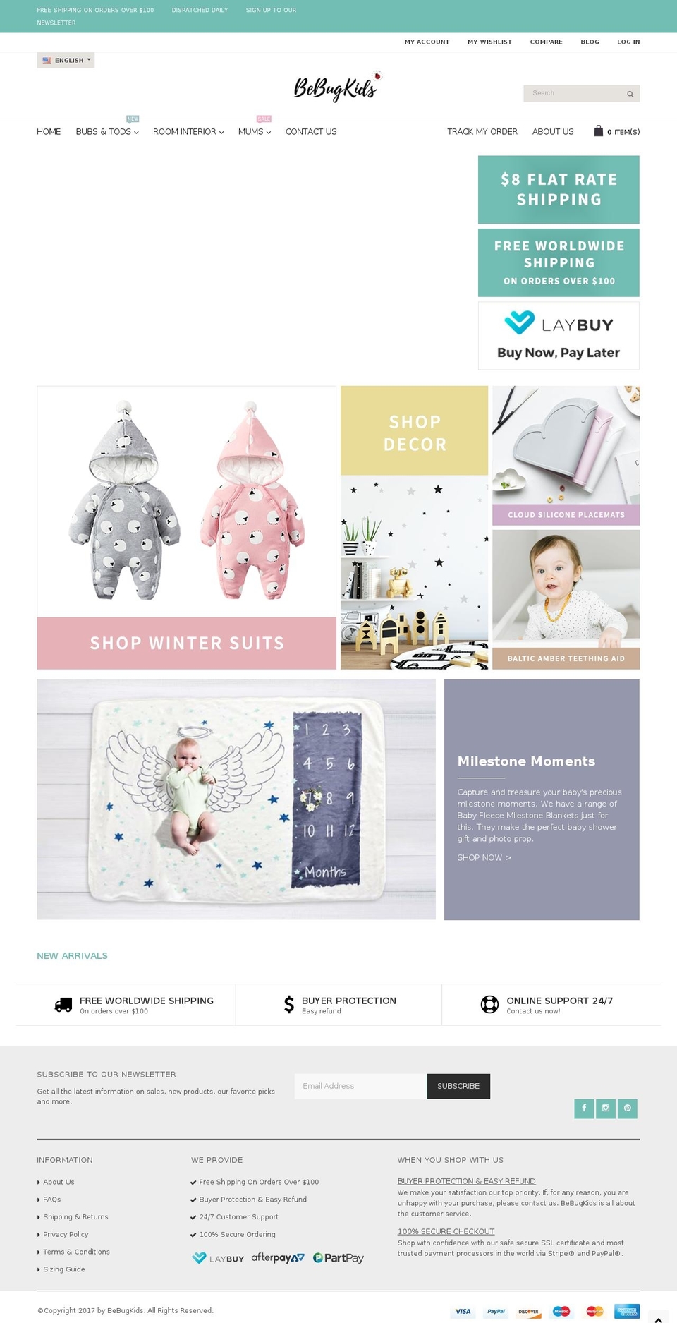 bebugkids.com — Shopify storefront screenshot