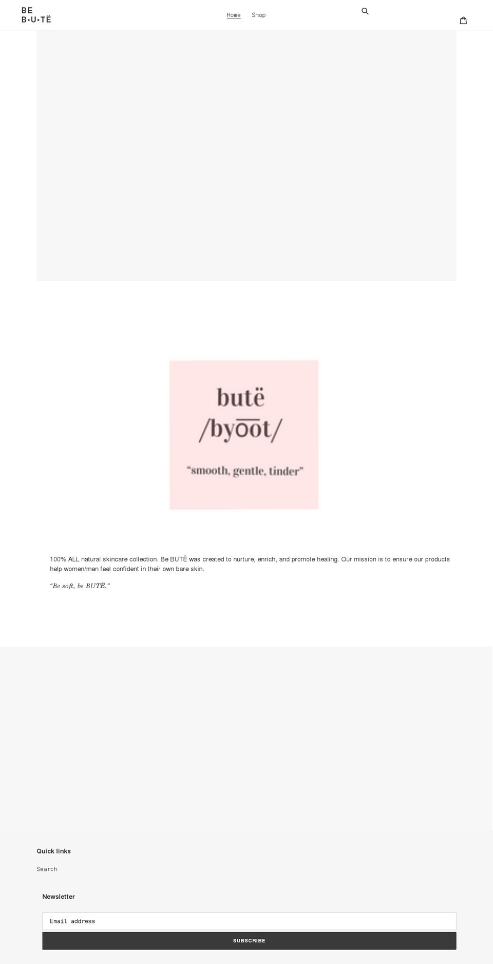 bebuteskincare.com shopify website screenshot