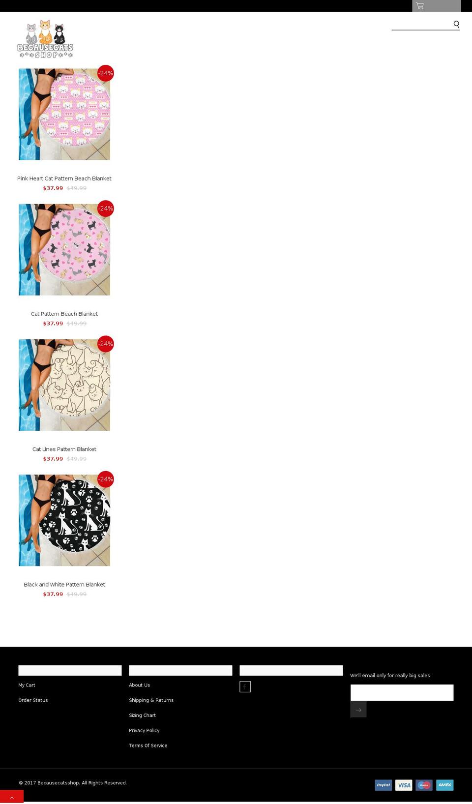 becausecatsshop.com — Shopify storefront screenshot
