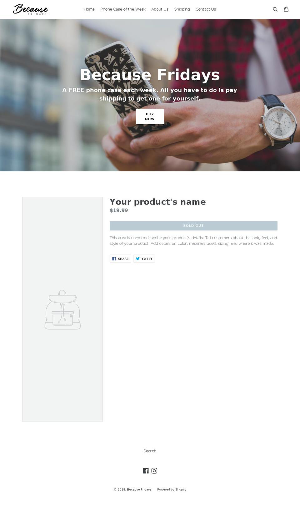 becausefridays.com — Shopify storefront screenshot