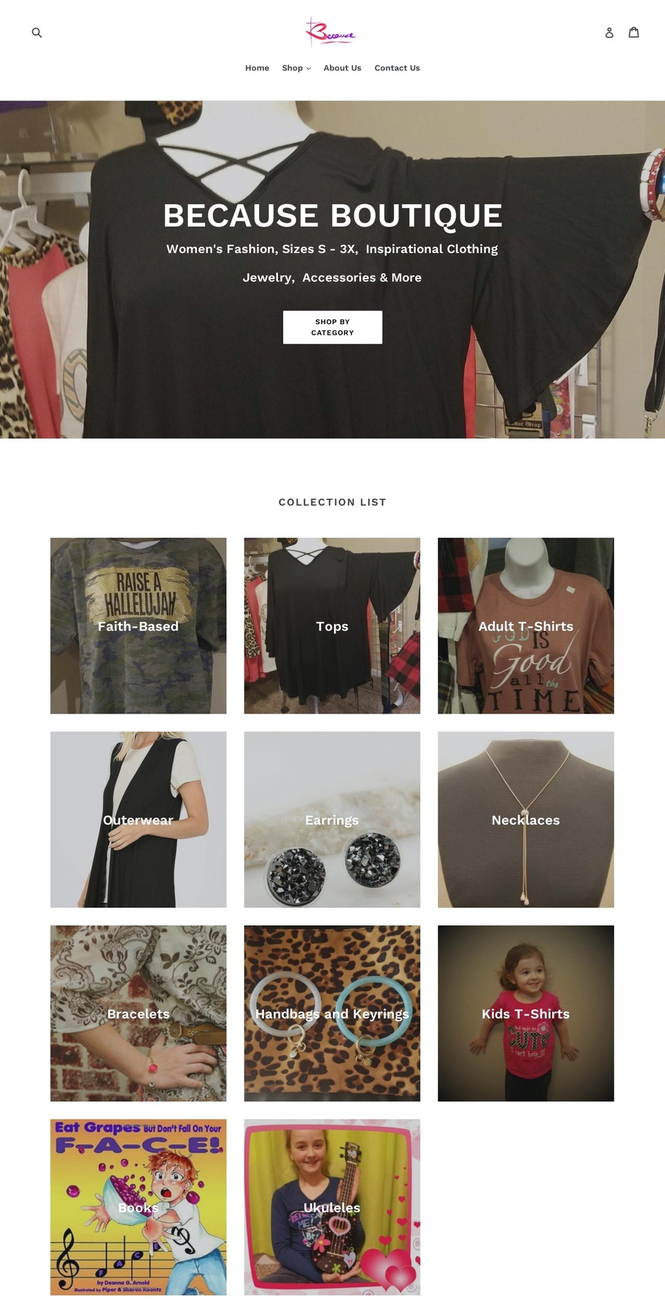 becauseonline.net shopify website screenshot