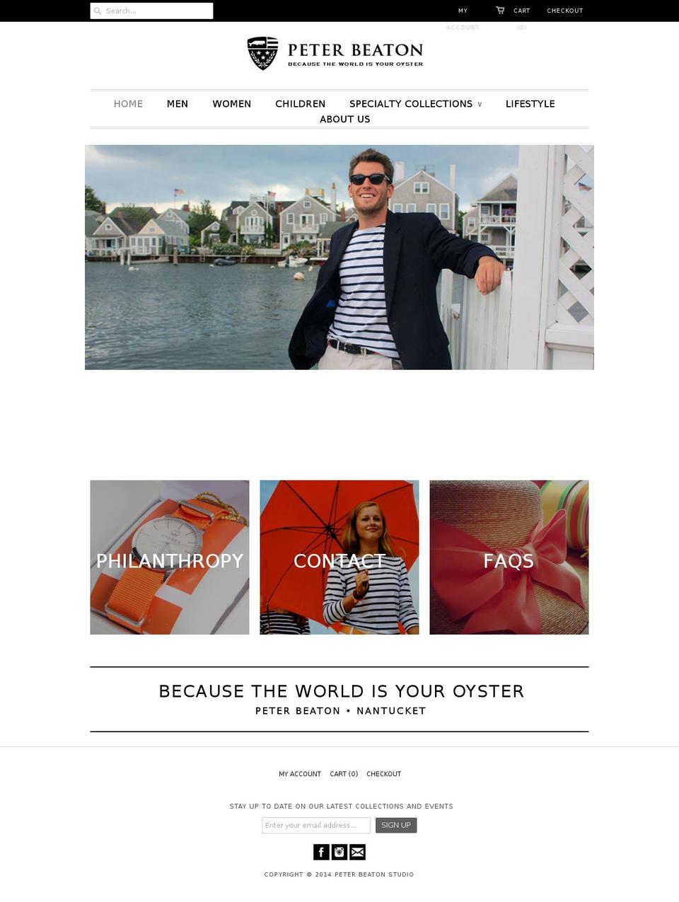 becausetheworldismyoyster.com shopify website screenshot