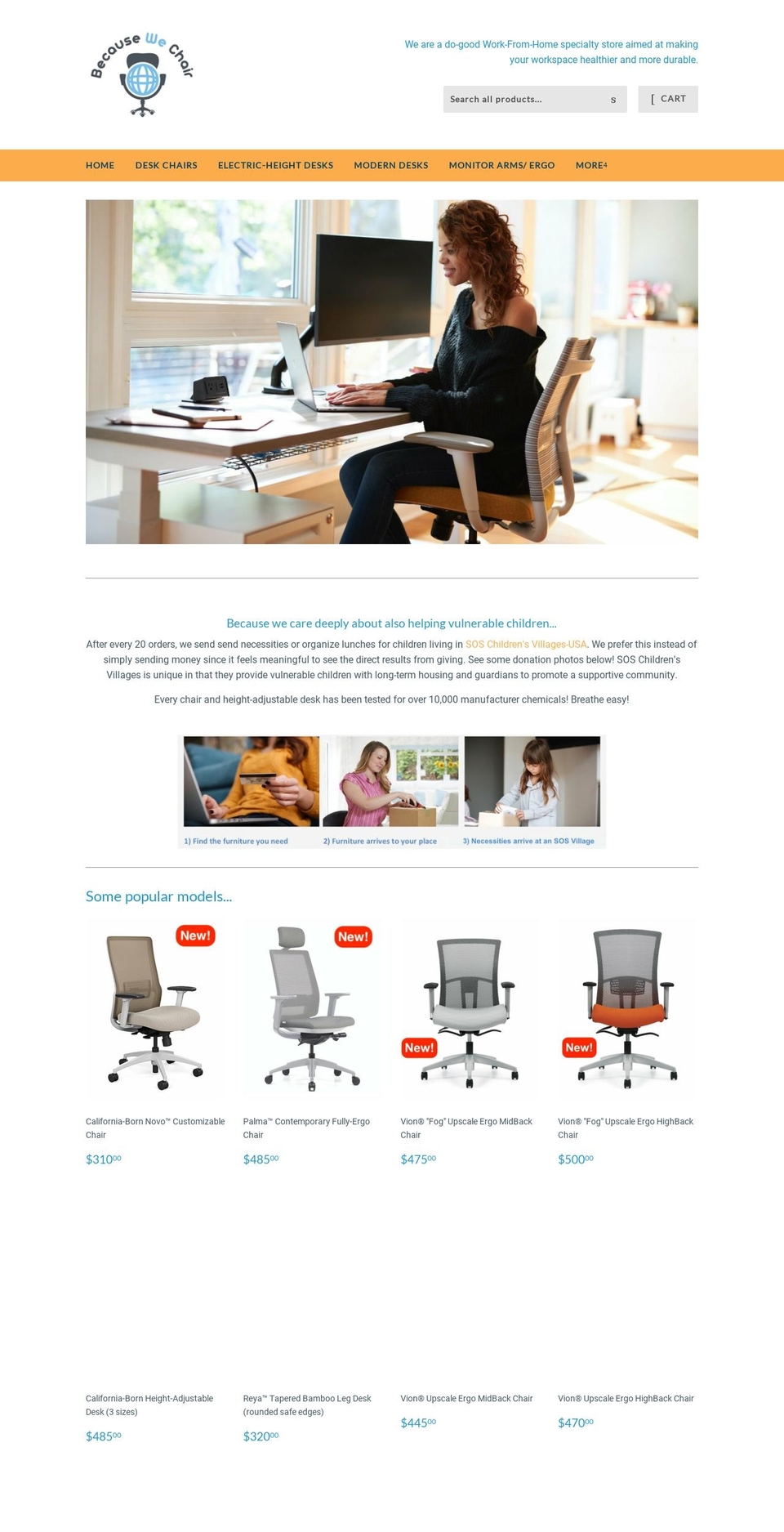 becausewechair.com — Shopify storefront screenshot
