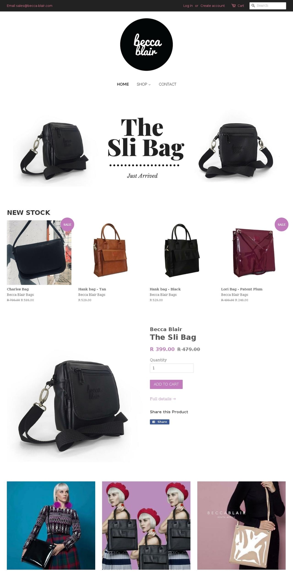 becca-blair.com shopify website screenshot