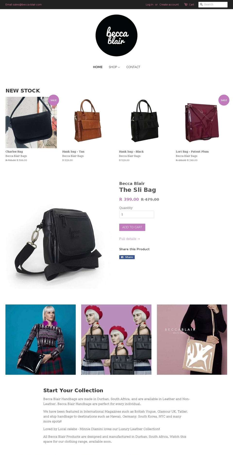 beccablairdesigns.com shopify website screenshot
