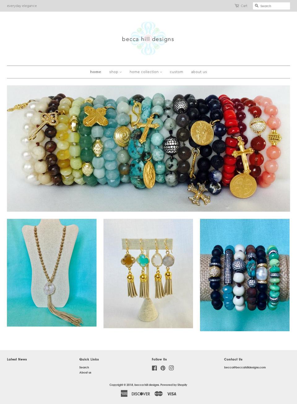 beccahilldesigns.com — Shopify storefront screenshot
