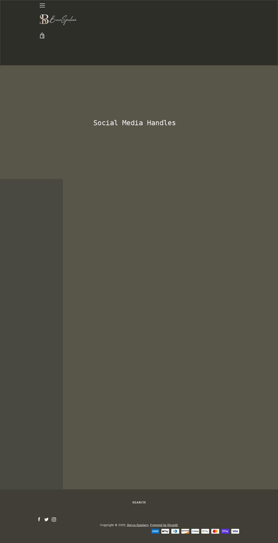 Becca Shopify theme site example beccaspadaro.com