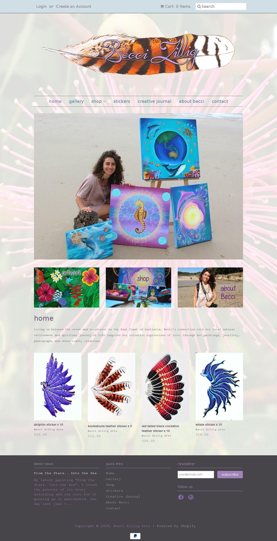 beccizillig.com shopify website screenshot