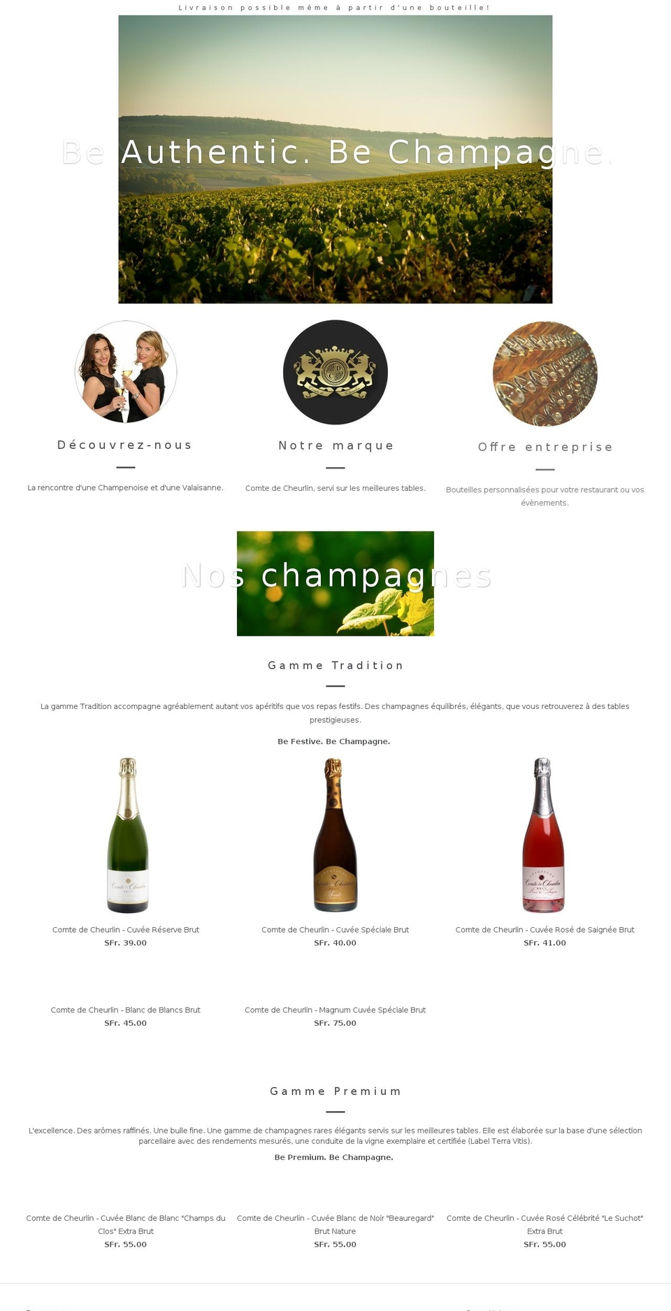 bechampagne.com shopify website screenshot