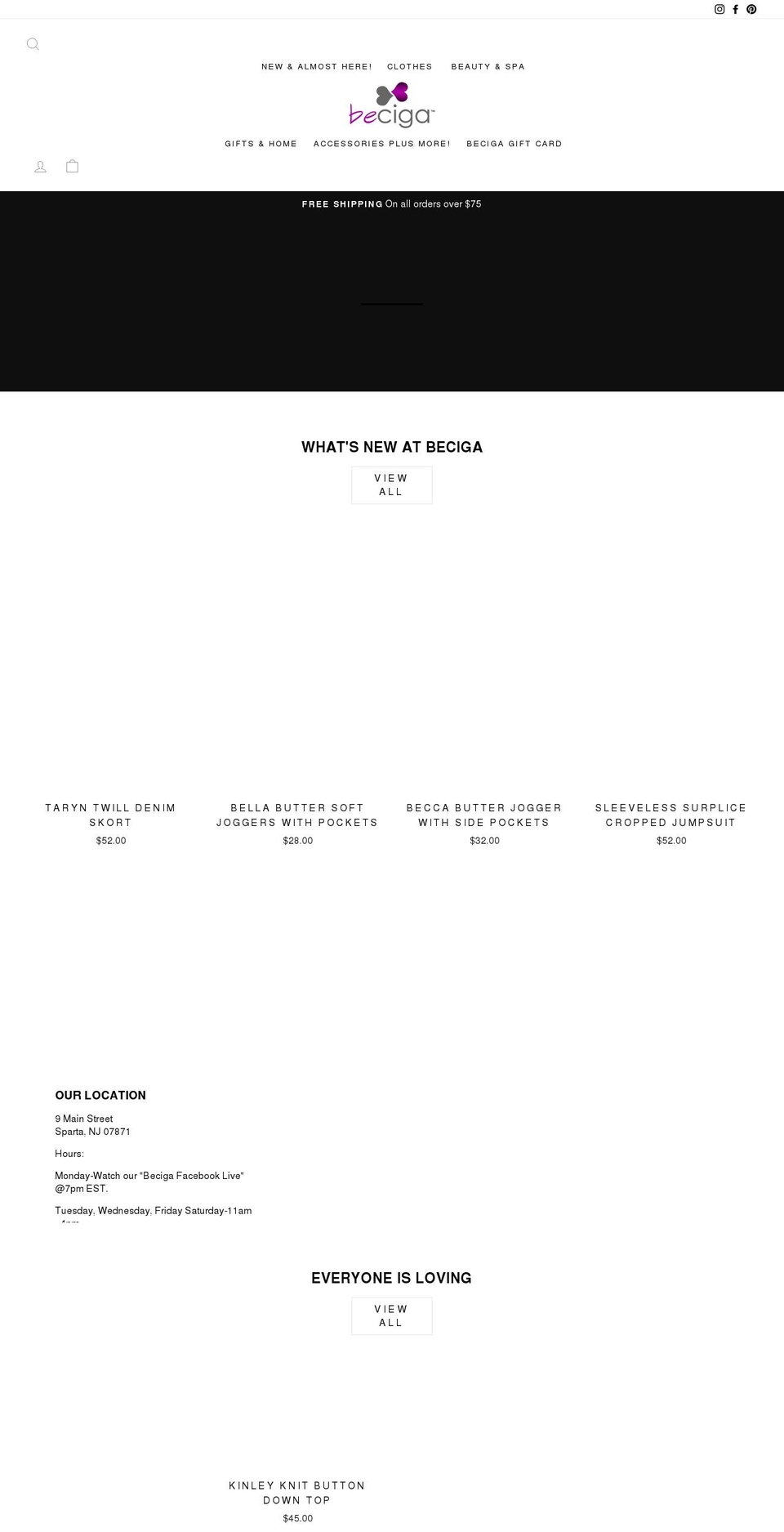 beciga.com shopify website screenshot