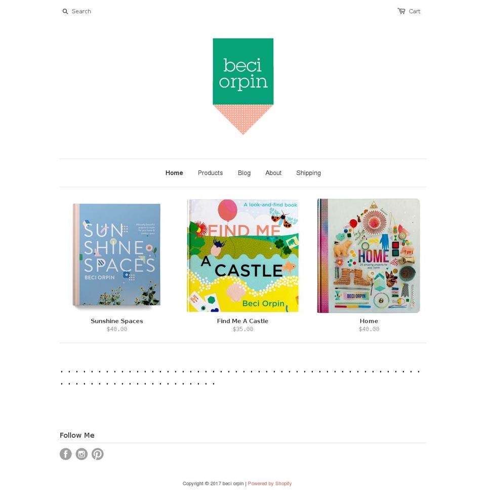 beciorpinbooks.com shopify website screenshot