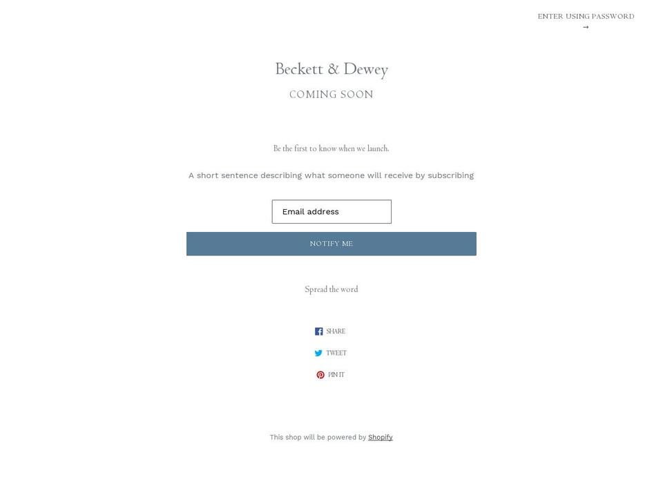 beckettanddewey.com shopify website screenshot