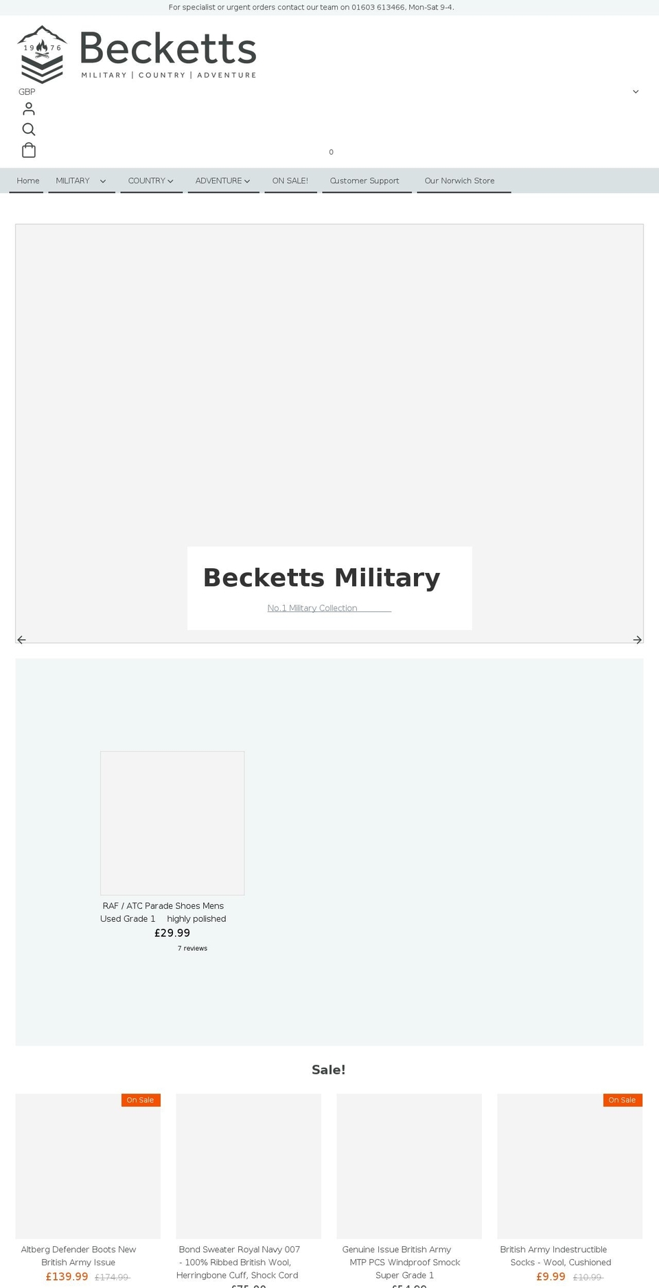 beckettsstore.com shopify website screenshot