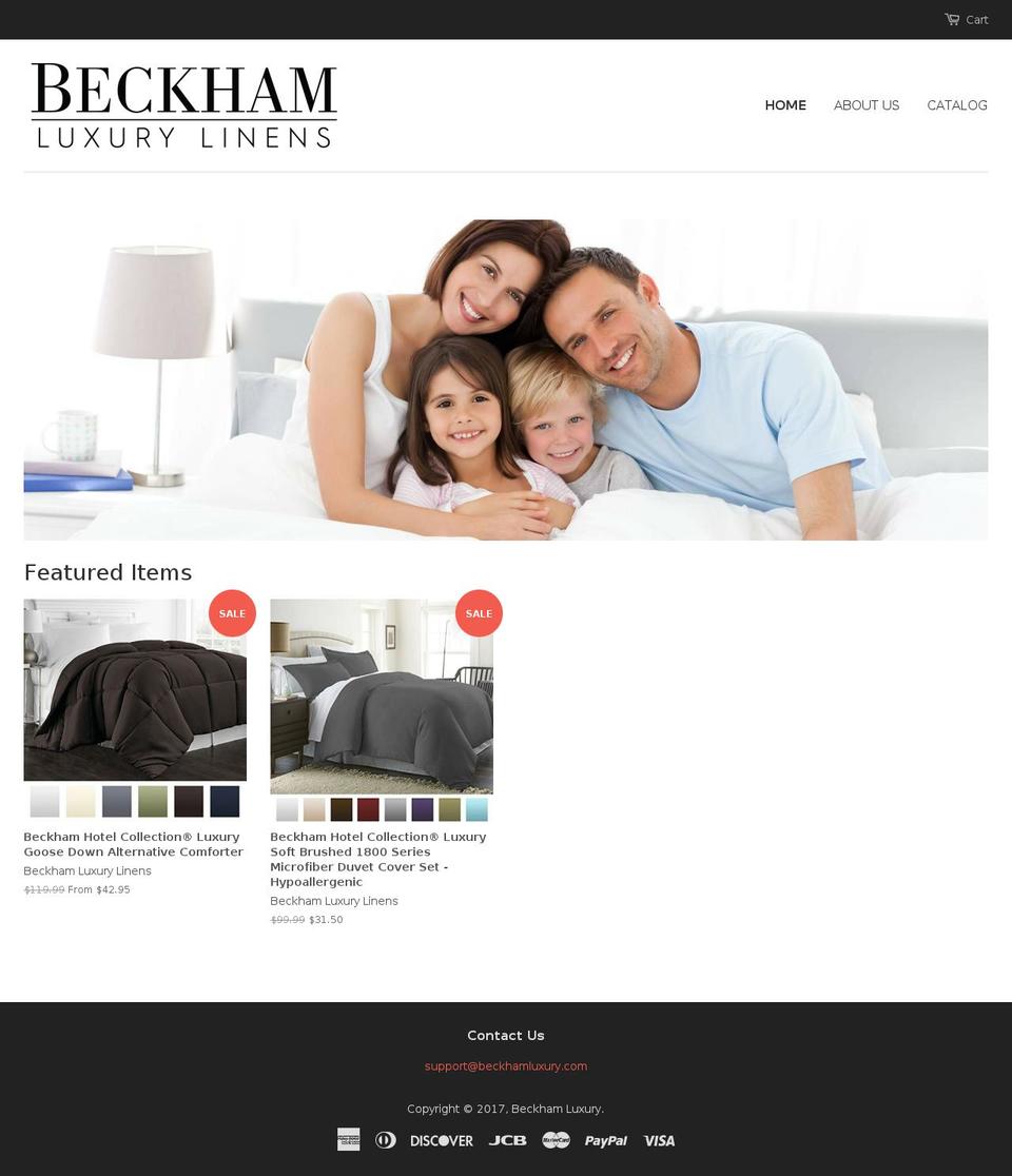 beckhamluxury.com shopify website screenshot