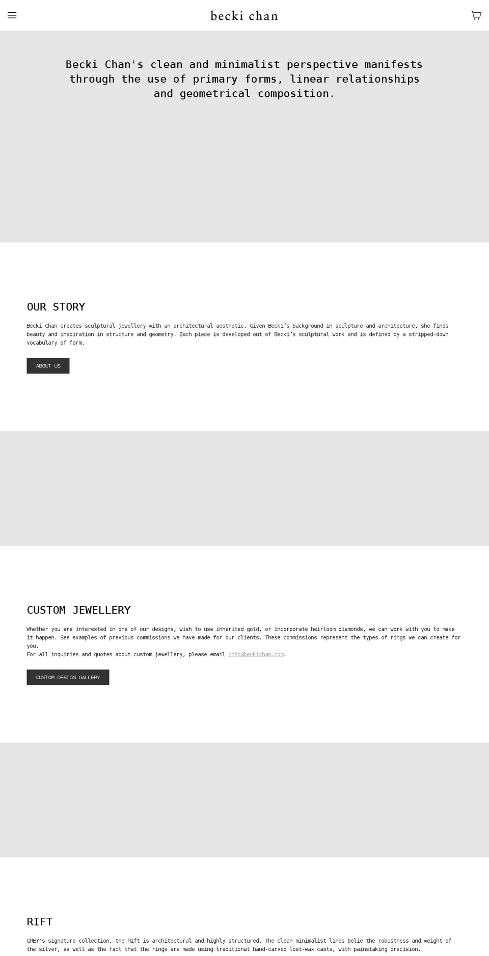 beckichan.com shopify website screenshot