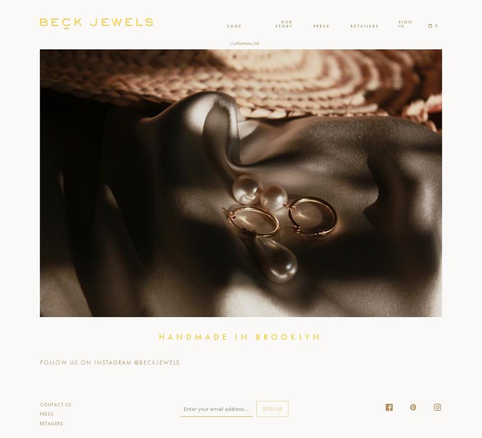 beckjewels.com shopify website screenshot