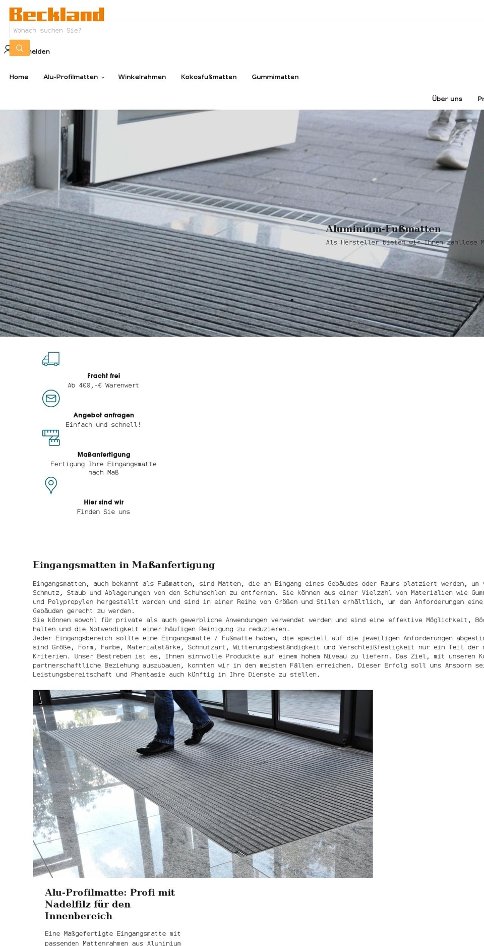 beckland.de shopify website screenshot