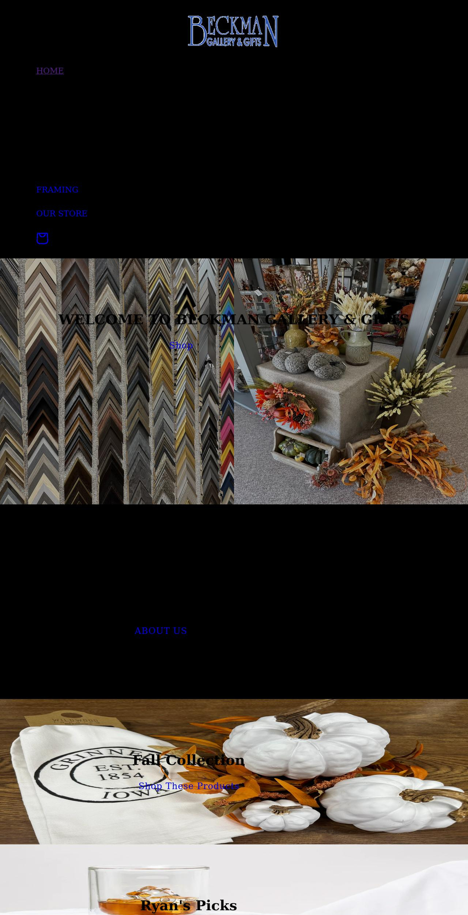 beckmangallery.com shopify website screenshot