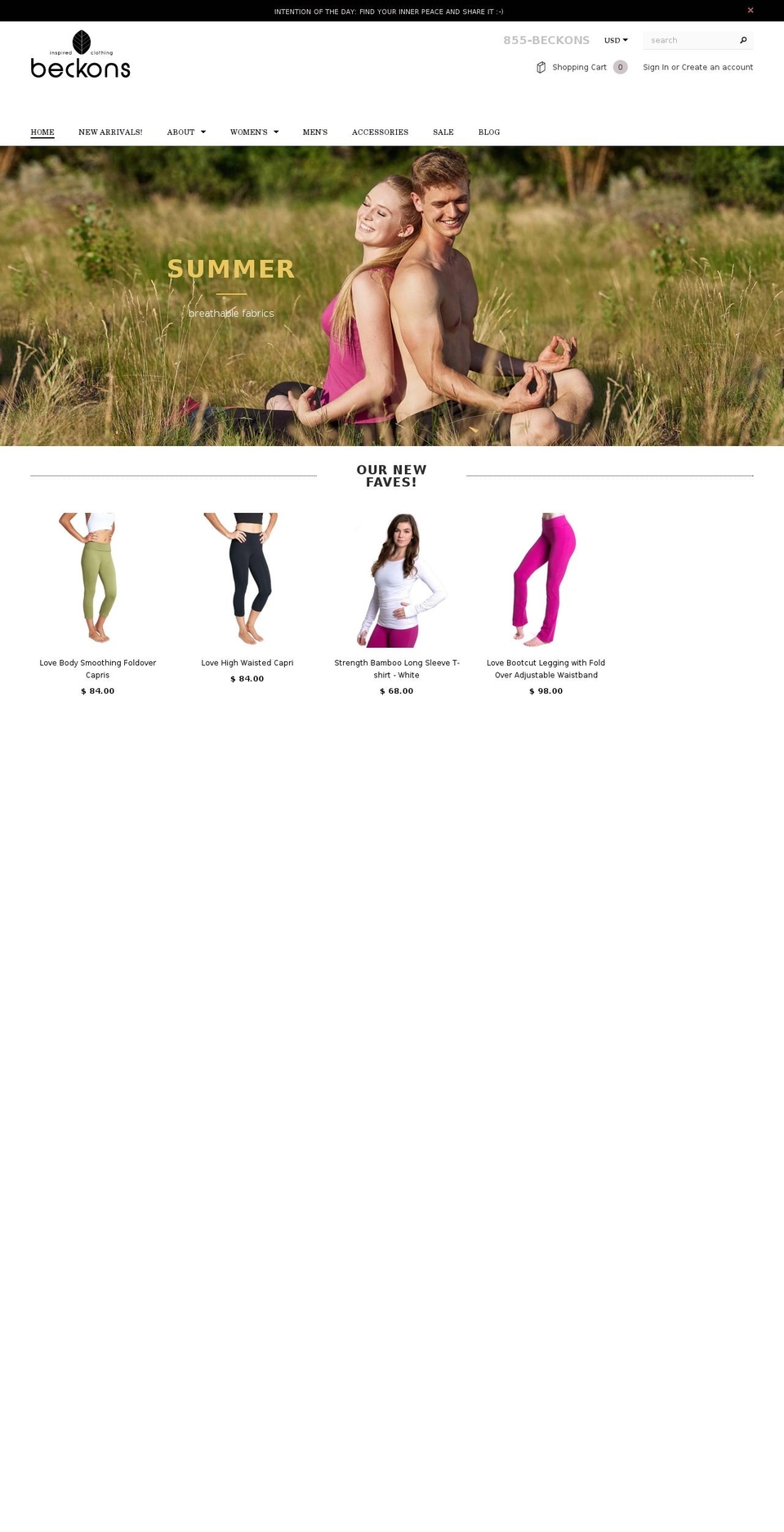 beckonsclothing.com — Shopify storefront screenshot