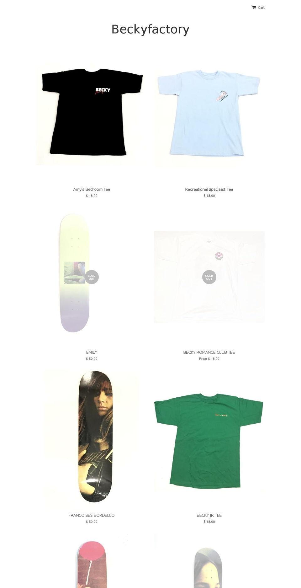 beckyfactory.com shopify website screenshot