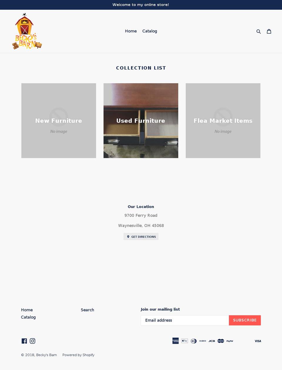 beckysbarnonline.com — Shopify storefront screenshot