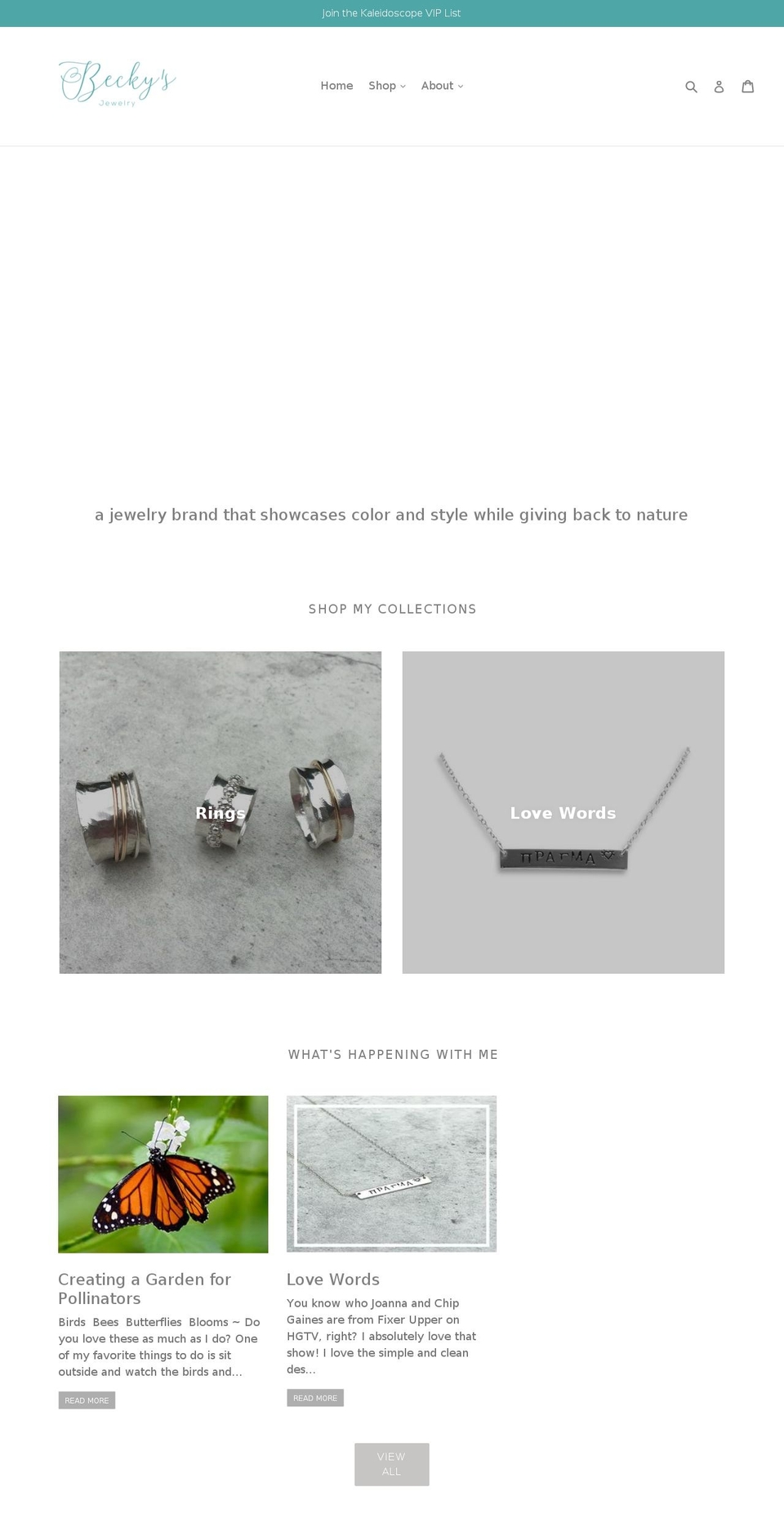beckysjewelry.com — Shopify storefront screenshot