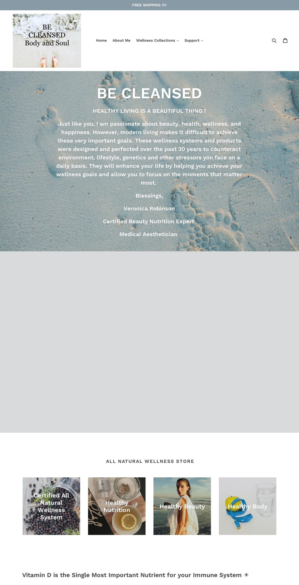 becleansedbodyandsoul.com shopify website screenshot