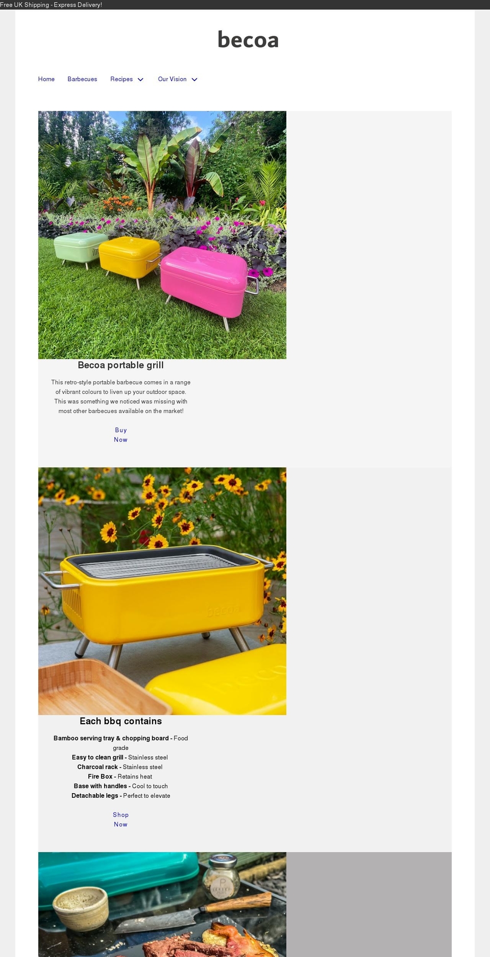 becoa.myshopify.com shopify website screenshot