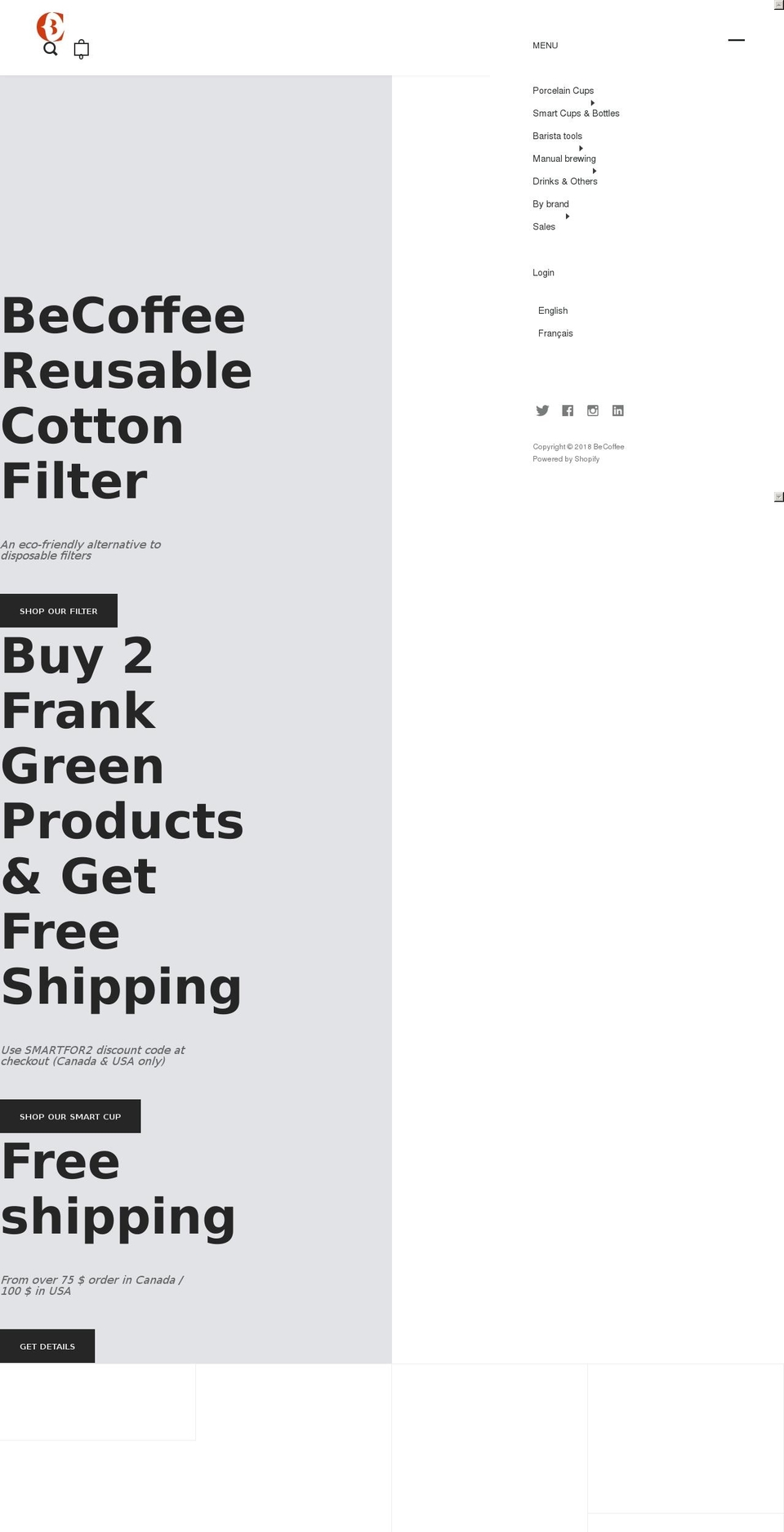 becoffee.com — Shopify storefront screenshot