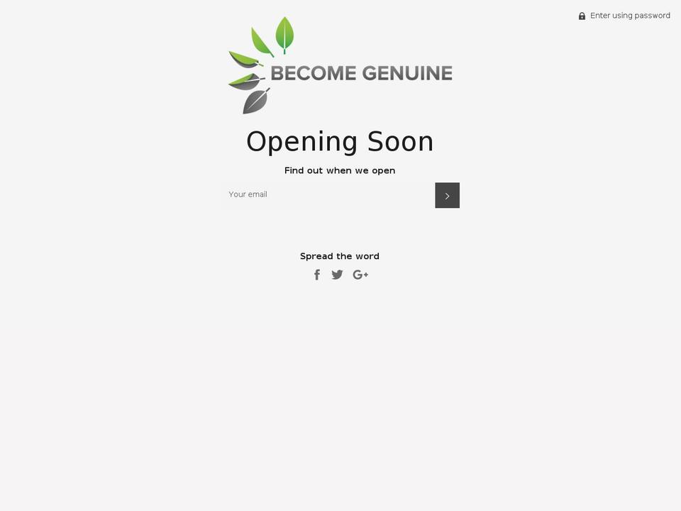 becomegenuine.com — Shopify storefront screenshot