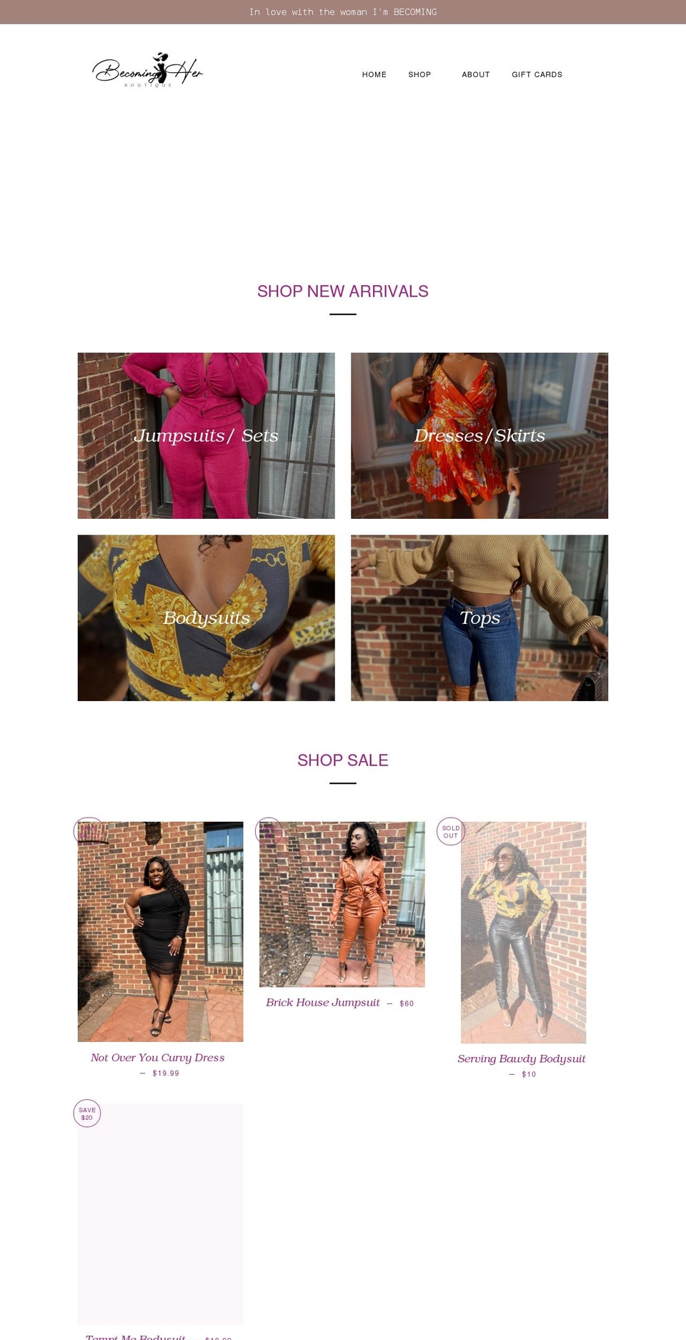 becomingherbtq.com shopify website screenshot