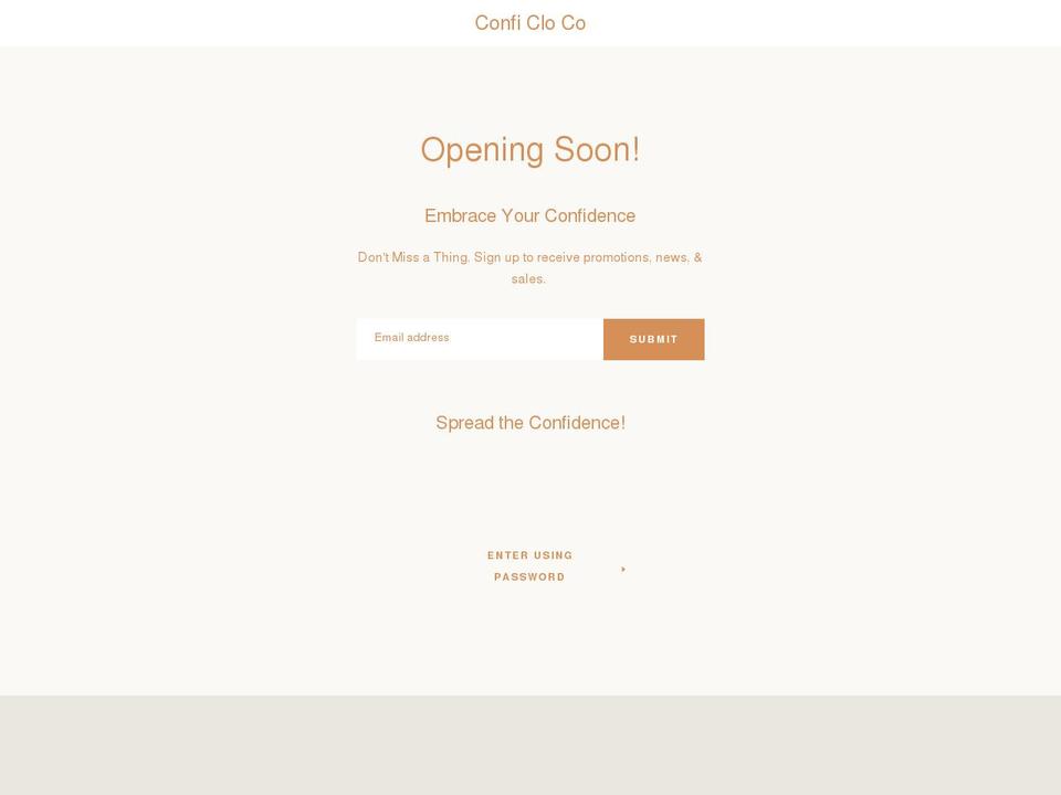 beconfidentboutique.myshopify.com shopify website screenshot