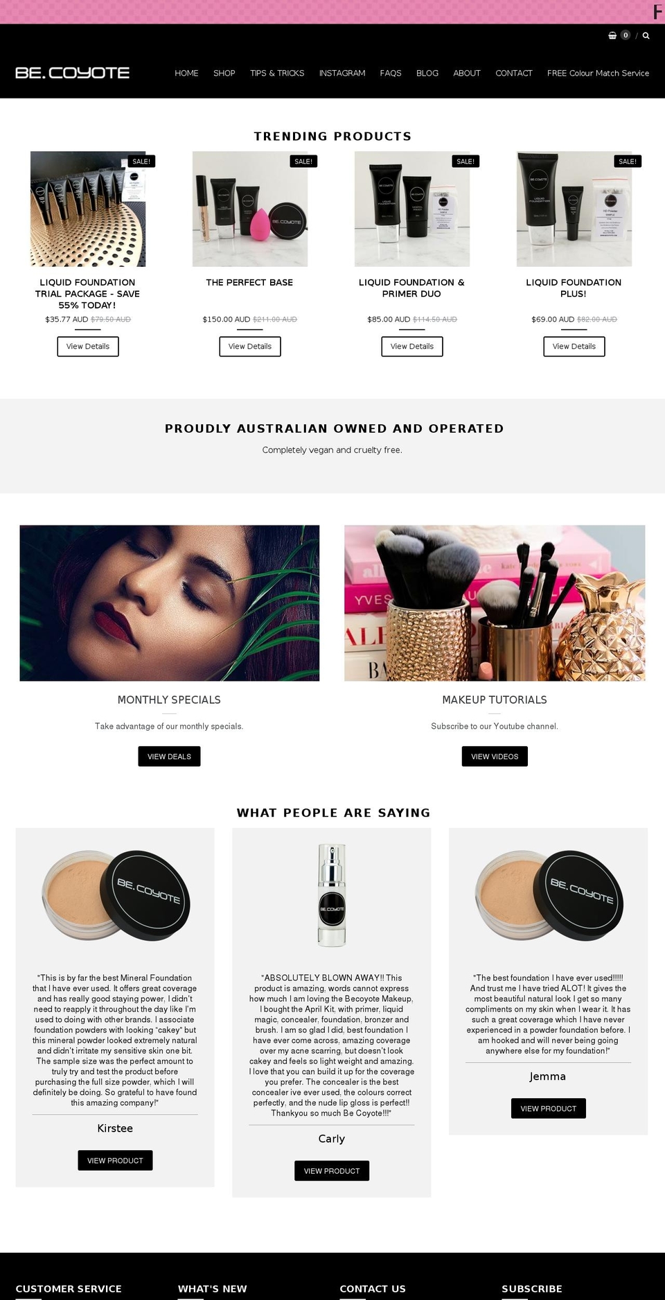 becoyote.com shopify website screenshot
