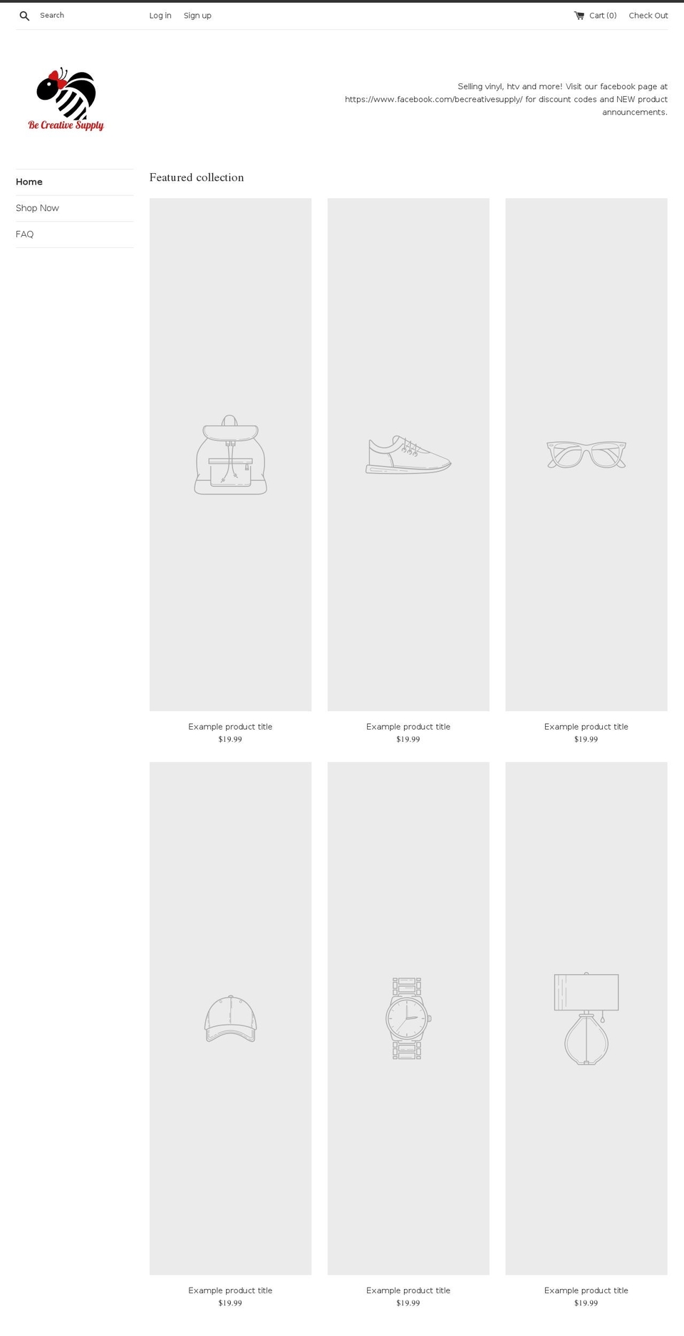 becreativesupply.com — Shopify storefront screenshot