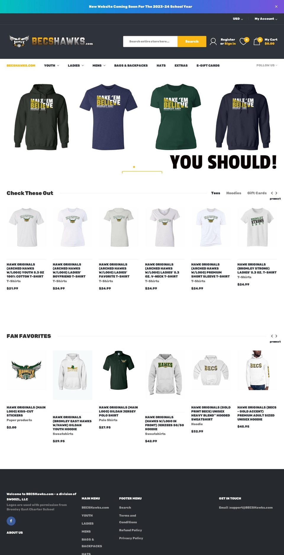 Sneaker Shopify theme site example becshawks.com