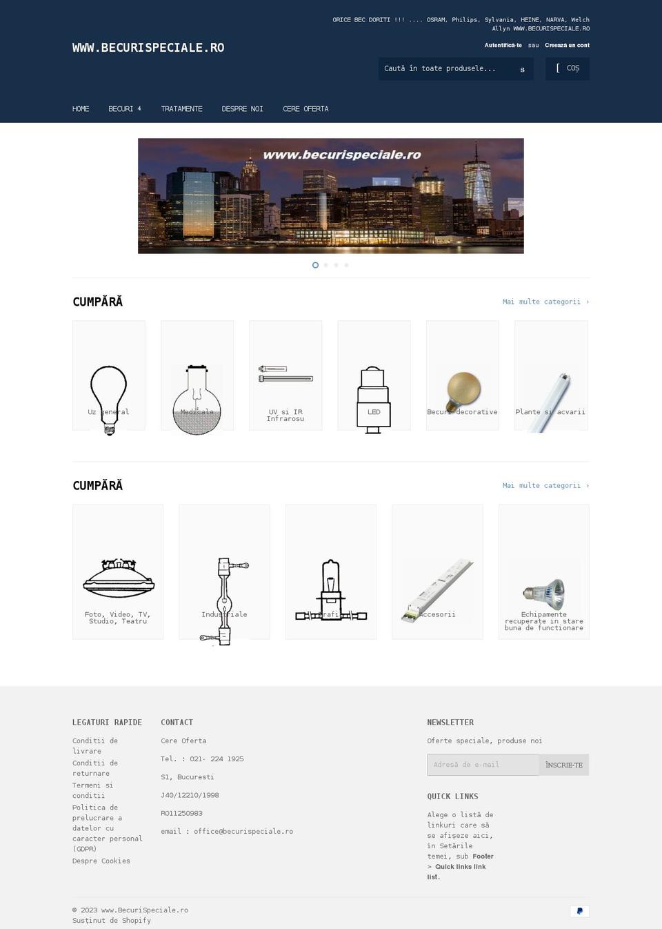 becurispeciale.ro shopify website screenshot