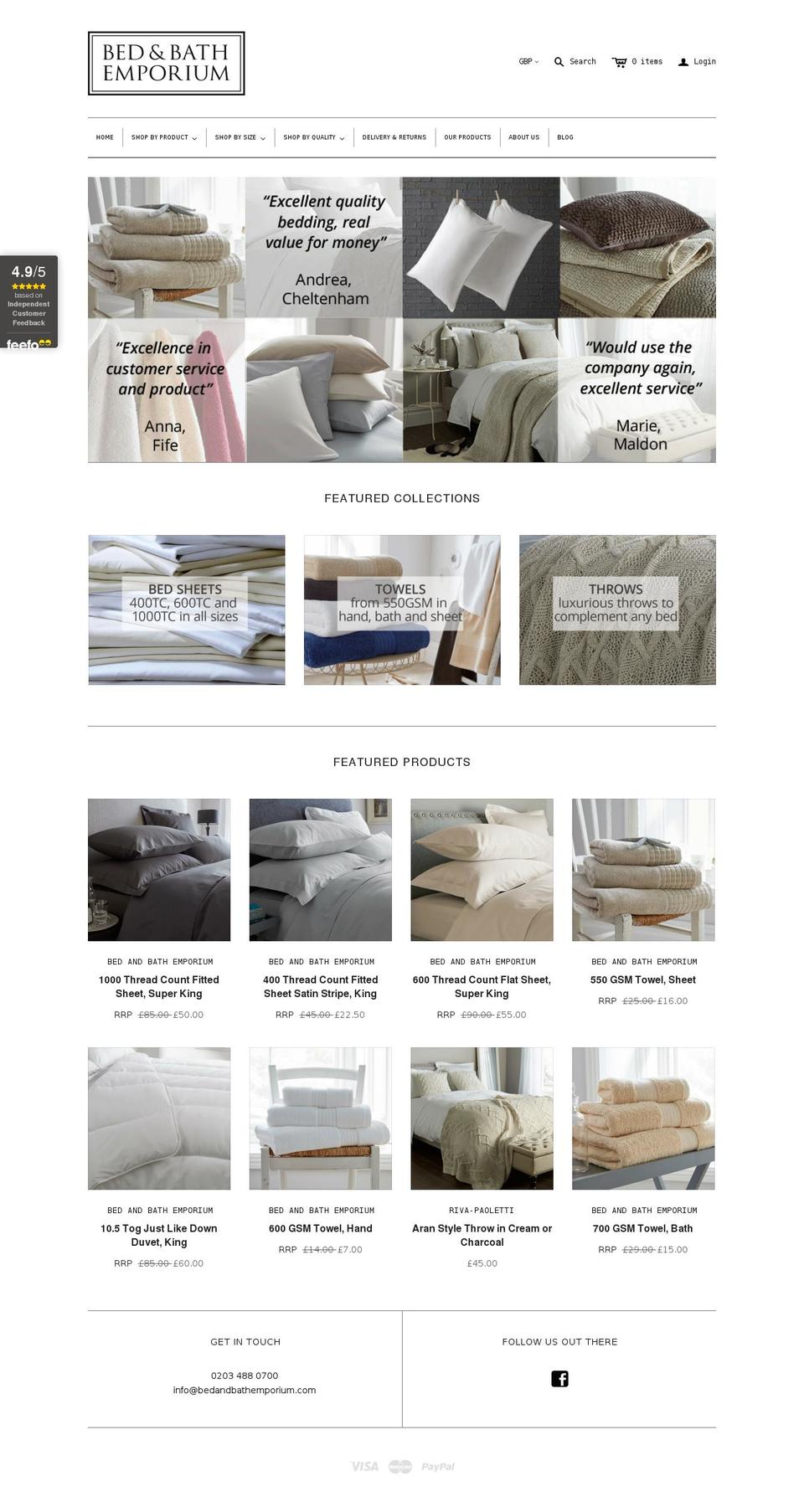 bedandbathemporium.com shopify website screenshot