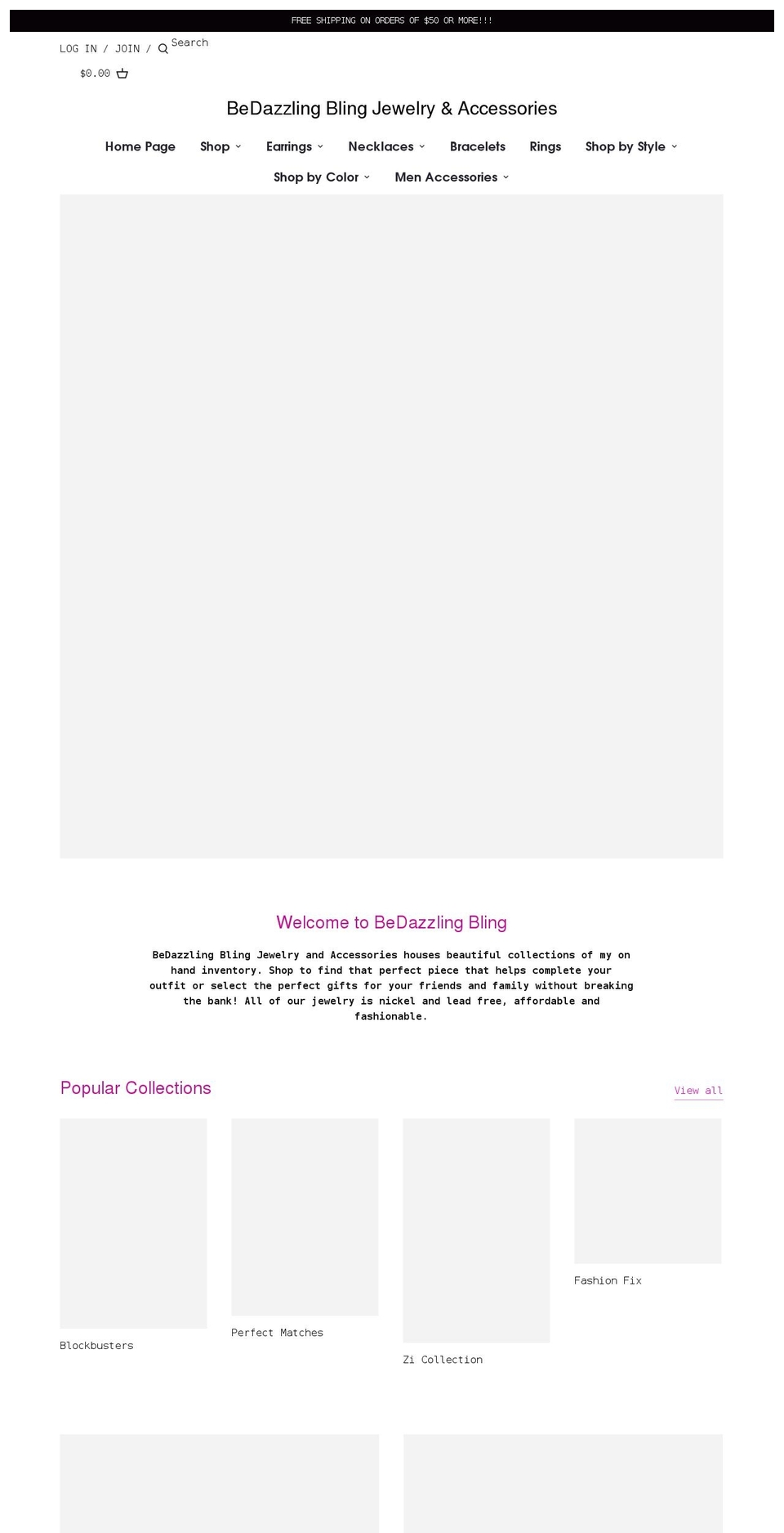 bedazzlingbling.com shopify website screenshot