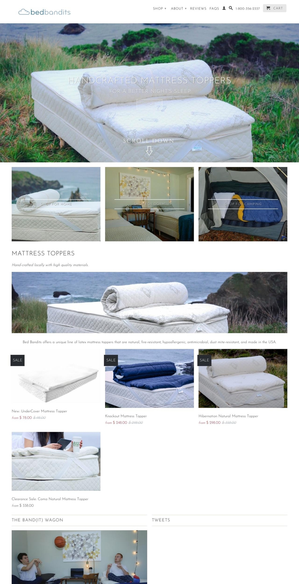 bedbandits.com shopify website screenshot