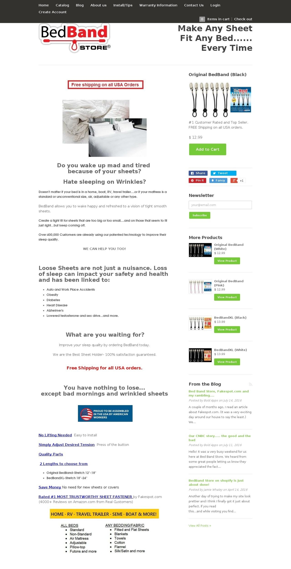 bedbandstore.com shopify website screenshot