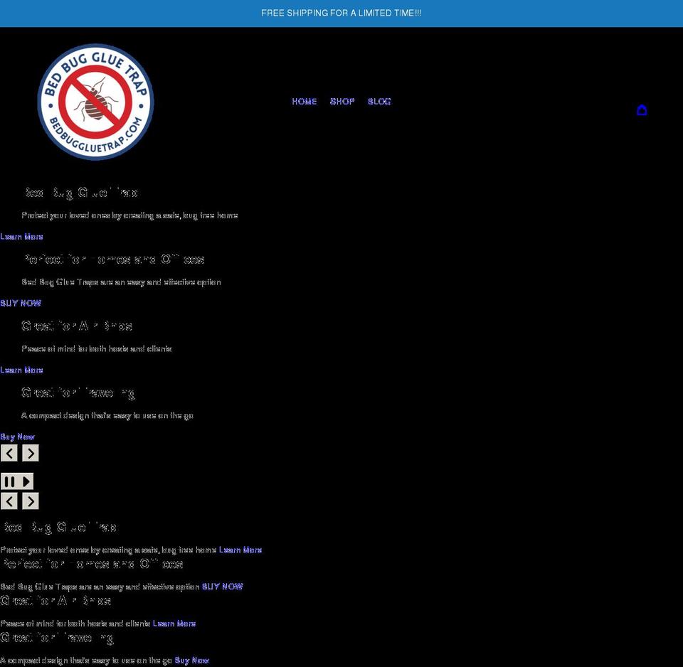 bedbuggluetrap.com shopify website screenshot