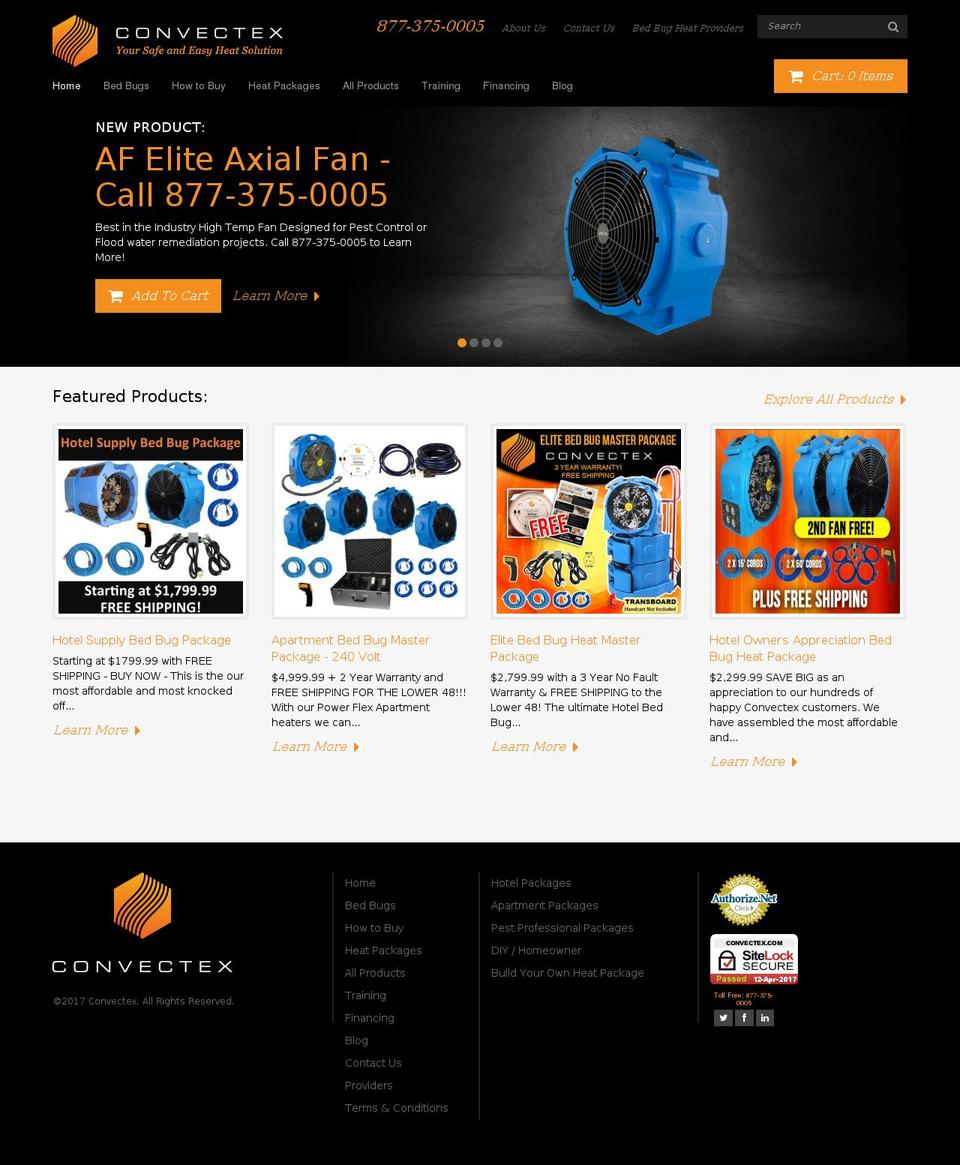 convectex Shopify theme site example bedbugheatequipment.com