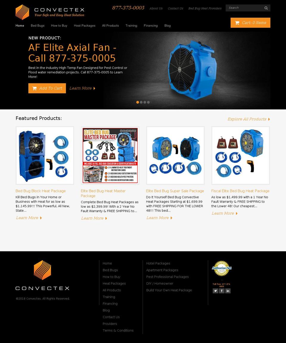 convectex Shopify theme site example bedbugheatsupply.com