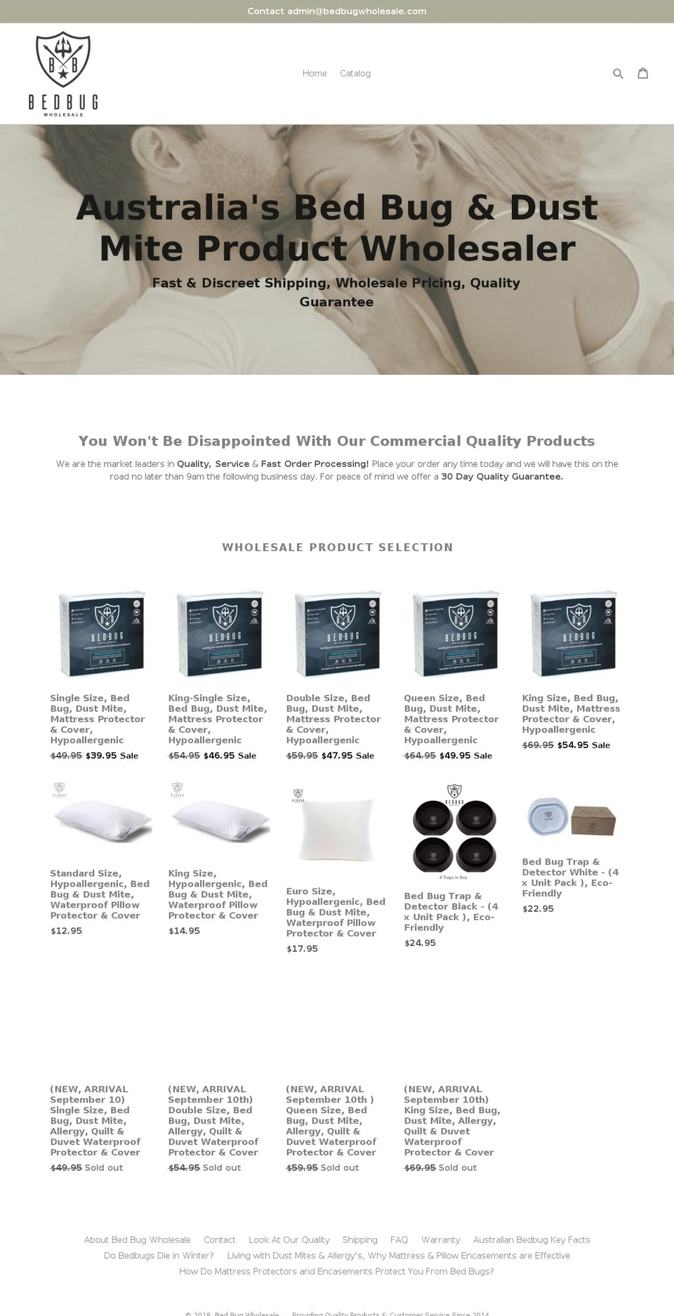 bedbugwholesale.com — Shopify storefront screenshot