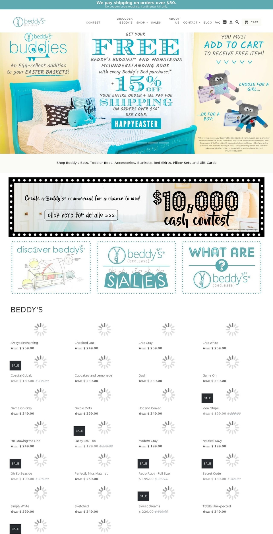 beddiesbeds.com shopify website screenshot