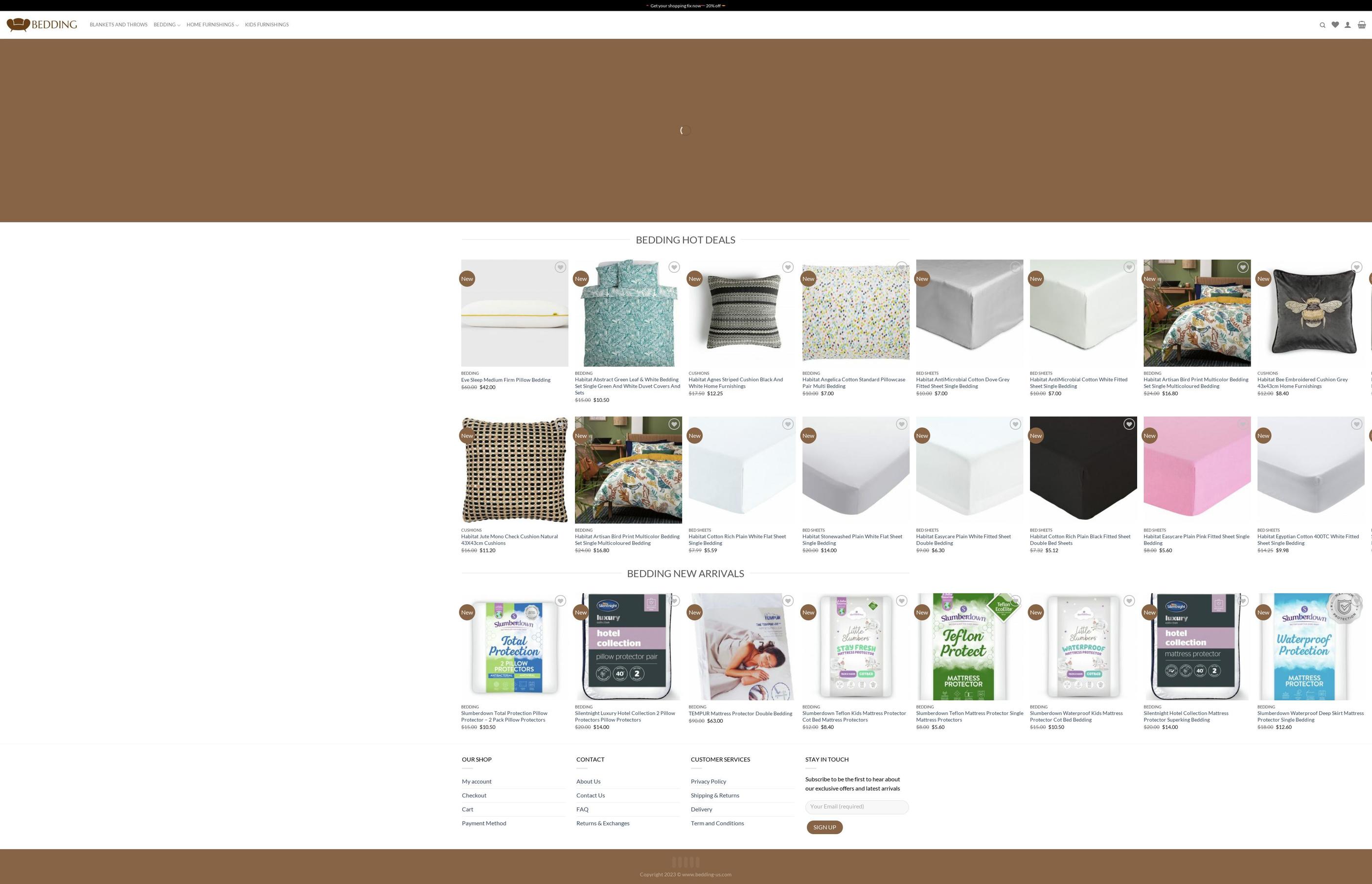bedding-us.com — Shopify storefront screenshot