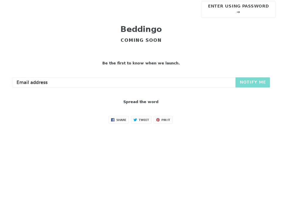 beddingo.com shopify website screenshot